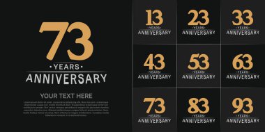 Set of Anniversary Logotype brown and gray color can be use for special day celebration clipart