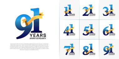 Altın kurdeleli Logotype mavisi seti özel gün kutlamaları için kullanılabilir