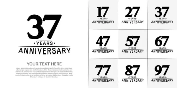 stock vector Set of Anniversary Logotype black color can be use for special day celebration