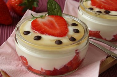 Çilek ve Ballı Yoğurt Mascarpone Tatlısı