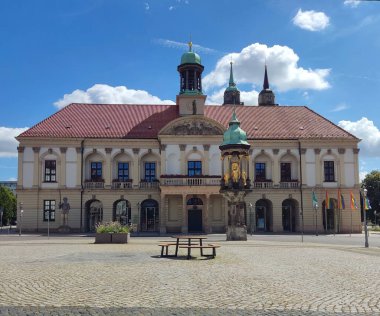 Magdeburg, Almanya 'daki Old Town Hall, Magdeburger Reiter ile Saksonya-Anhalt, 10 Ağustos 2024