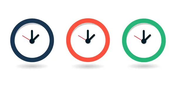 Ícone Relógio Isolado Fundo Branco Ilustração Vetorial — Vetor de Stock