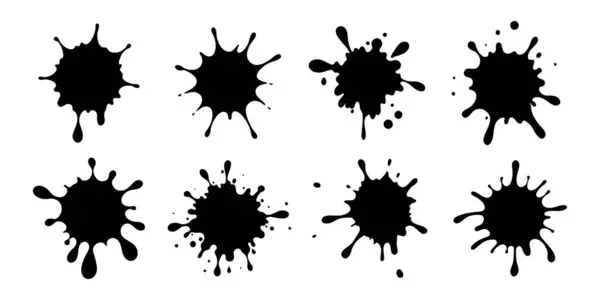 Bir çift siyah leke. Grunge Tasarım Elementleri. Fırça darbeleri. Vektör illüstrasyonu.