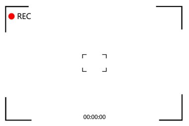 Dijital video kaydedicinin kamera çerçevesi görüntüleyici ekranı. Şeffaf arkaplan
