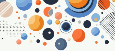 Çemberli soyut bir arka plan. Minimum geometrik arkaplan. Dinamik şekiller kompozisyonu. Çemberli soyut arkaplan