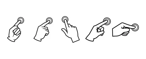El ikonu işaretleyicisi, parmak işaretleri, el hareketleri. vektör monokrom.