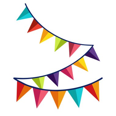 Bayrak Vektörü İllüstrasyonlu Parti Arkaplanı