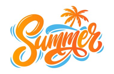 Renkli Yaz arkaplan tasarımı. Yatay poster, tebrik kartı, web sitesi başlığı.