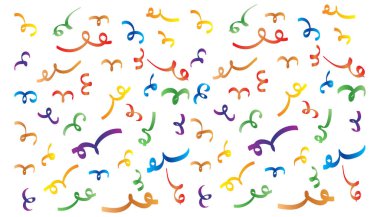 Renkli parlak konfeti arka planı. Festivalsel vektör illüstrasyonu.