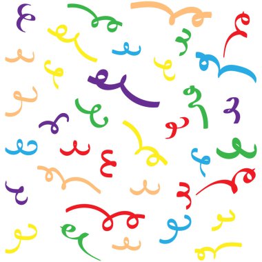 Renkli parlak konfeti arka planı. Festivalsel vektör illüstrasyonu.