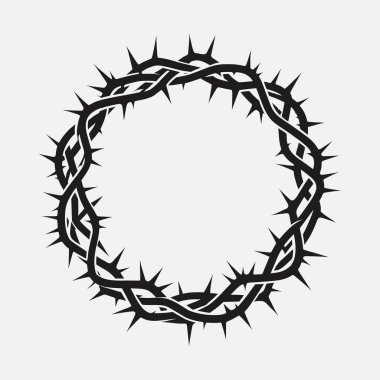 Dikenli taç. Kilise logosu. Hristiyan sembolleri. İsa 'nın dikenli tacı.