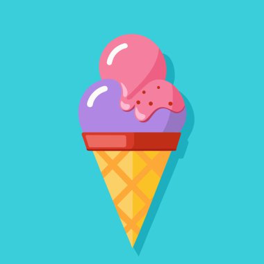 Tatlı çizgi film soğuk dondurma vektörü lezzetli.