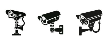 Sokak güvenlik kamerası ikonunu izole et. Vektör illüstrasyonu.