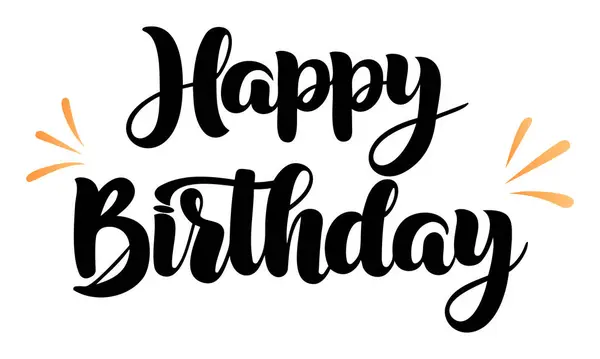 Doğum günün kutlu olsun. tebrik kartı kaligrafi siyah metin. Davetiye baskısı tasarımı. El yazısı modern fırça harfleri beyaz arkaplan izole vektörü