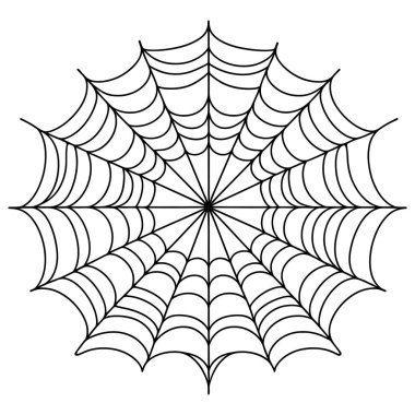 abstract spider web for Halloween Continuous drawing in one line. clipart