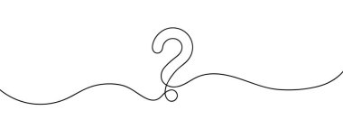 Question mark linear background. One continuous drawing of a question mark. Vector illustration.