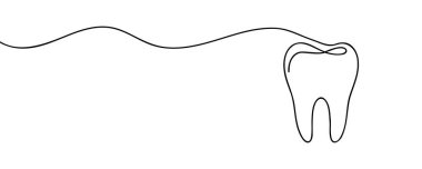 Tek sıra halinde sanat eseri insan diş silueti. konsept tasarımı dünya ağız sağlığı günü bir çizim çizimi çizimi çizimi çizimi çizimi.