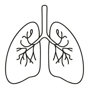 İnsan ciğerleri beyaz arka planda bir ikon oluşturuyor. Düzenlenebilir felç. Vektör illüstrasyonu