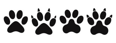 Paw simgesi vektör illüstrasyonu. Pençe izi ve sembol. köpek ya da kedi pençesi.