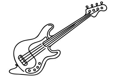 Sürekli bir çizim için elektrik gitar vektör çizim.