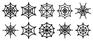 Örümcek ağı seti, Cadılar Bayramı örümcek ağı çerçeveler ve sınırlar dekorasyon için korkunç unsurlar. Örümcek Ağı simgeleri