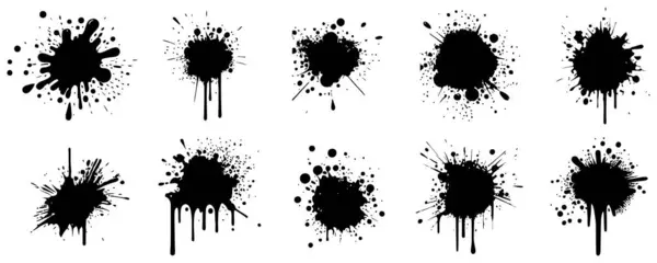 Siyah mürekkep lekeleri beyaz arka plan üzerinde ayarlayın. Mürekkep çizim