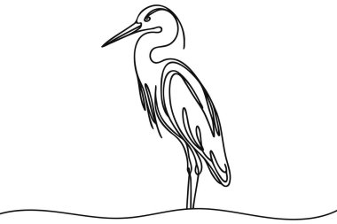 Heron aralıksız resim çizimi.