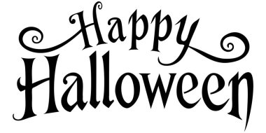 Mutlu Cadılar Bayramı Metin Bayrağı, Vektör.