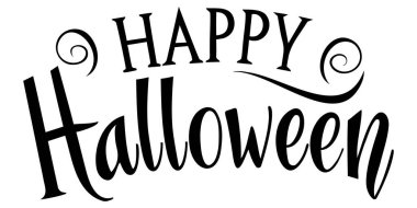 Mutlu Cadılar Bayramı Metin Bayrağı, Vektör.