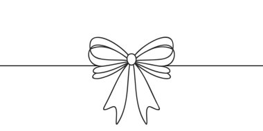 Dekoratif kurdele yayı sürekli çiziyor. Vektör illüstrasyonu