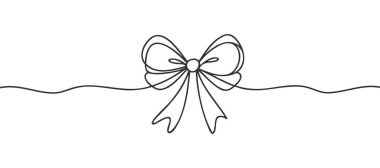 Dekoratif kurdele yayı sürekli çiziyor. Vektör illüstrasyonu