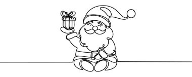 Bir torba hediyeli Noel Baba. Farklı amaçlar için mutlu yıllar ve mutlu noeller. Vektör