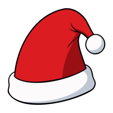 Noel Baba şapkası düz stil. Vektör illüstrasyonu.