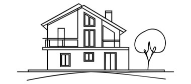 Modern ev çizimleri. İnşaat konsepti.