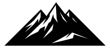 Beyaz arkaplanda Logo Dağ Vektörü.