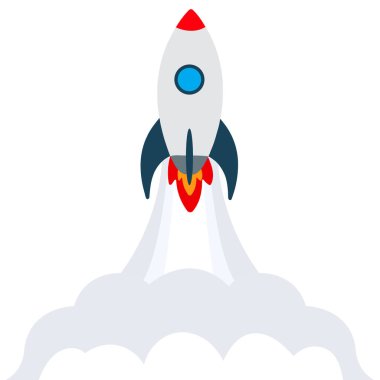 Roket kalkış arkaplanı. İş konsepti illüstrasyonu