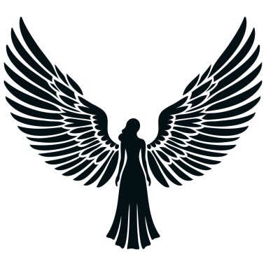 Siyah Renkli Kadın Melek Silueti.