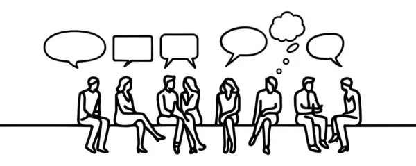 çizgi çizimi yapan bir grup insan.