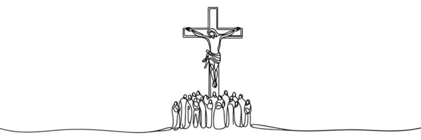 İsa 'nın aralıksız çizgisi. İsa' nın İsa 'nın çarmıha gerilmesi olayının bir çizgisi..