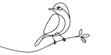 Daldaki kuş. Sürekli tek bir çizgi çiziyor..