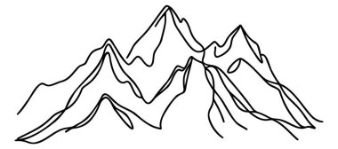 Tepe bir çizim çizimi, siyah ve beyaz tek portre.