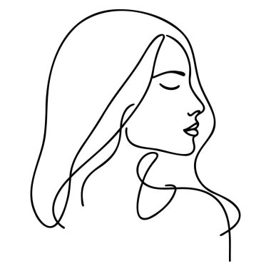 Güzel bir kızın doğrusal silueti.