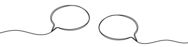 Continuous one line drawing of speech bubble. Vector illustration