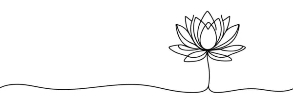 Nilüfer çiçeği, nilüfer çiçeği vektörü beyaz arka plan minimalisti üzerine tek çizgi çizer.
