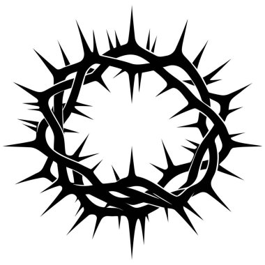 İsa 'nın dikenli tacı. Dini tasvir vektör illüstrasyonu. Hristiyan dininde popüler bir sembol.