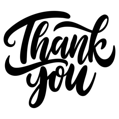 Teşekkür mesajı. El çizimi mürekkep harfleri. Vektör illüstrasyonu