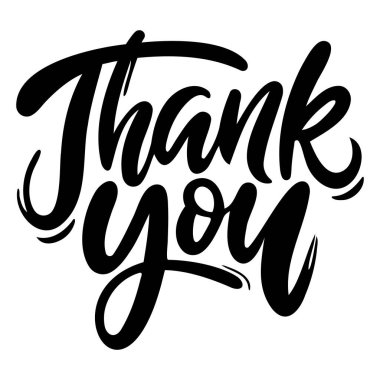 Teşekkür mesajı. El çizimi mürekkep harfleri. Vektör illüstrasyonu