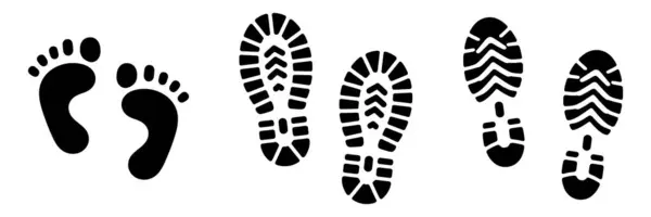 İnsan ayak izi ikonu seti. Vektör.