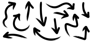 El çizimi fırça vektör okları.