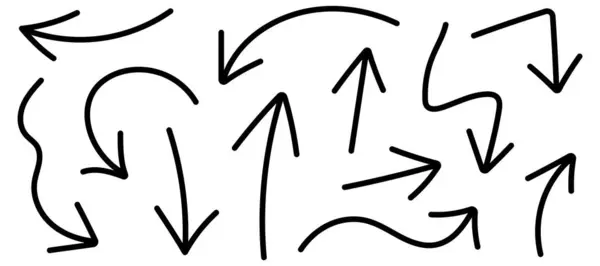 ok el çizilmiş simgeler ayarlandı - düzenlenebilir vuruş.